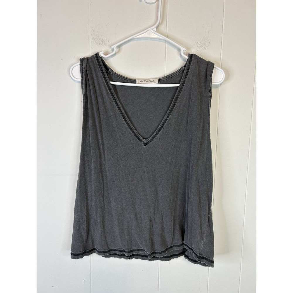 We The Free Women's Size Medium Distressed Tamk Gray 454